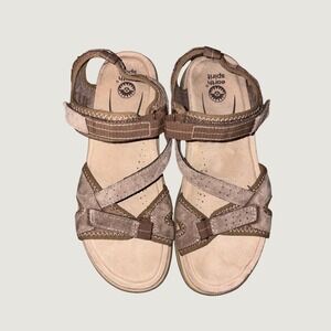 Earth Spirit Womens Brown Strappy Comfort Outdoor Sandals Size 8
